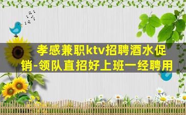 孝感兼职ktv招聘酒水促销-领队直招好上班一经聘用